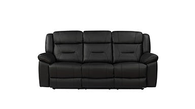 Sebastian Leather Sofa W/ Dual Recliner-BLK
