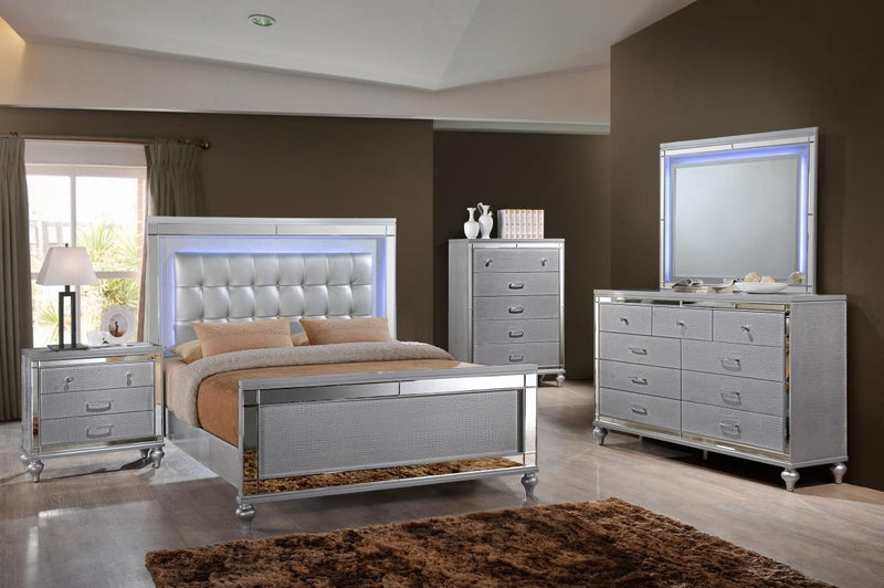 Valentino Youth Full Bed in Silver
