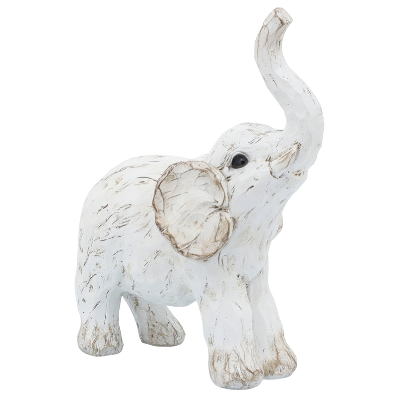 8" Elephant Figurine , White image
