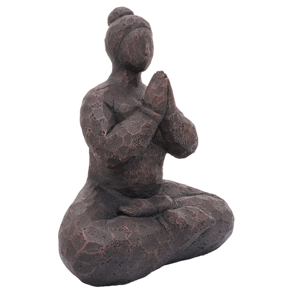 Resin, 14"h Namaste Female Yoga, Bronze image