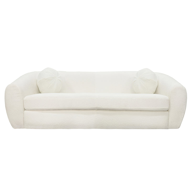 Stainless Steel, Boucle 3-seater Sofa, White image