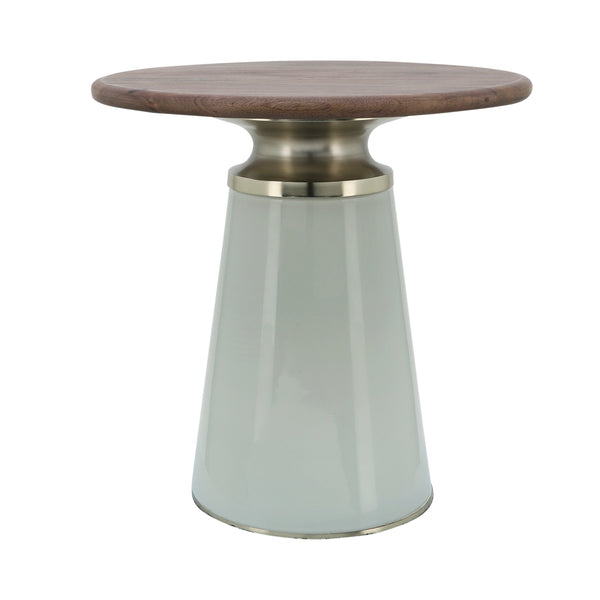 Wooden Top, 18"h Nebular Side Table, Cream image