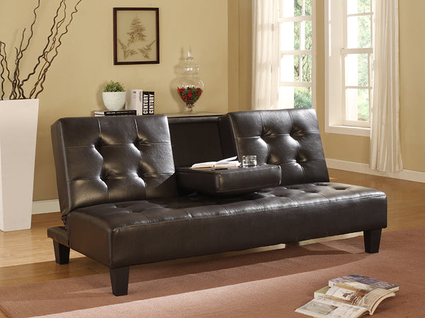 Faux Leather Futon Sofa Bed, Espresso