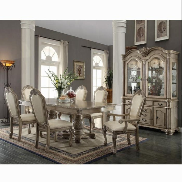 Chateau De Ville PU & Antique White Arm Chair