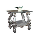 Versailles Antique Platinum & Clear Glass End Table