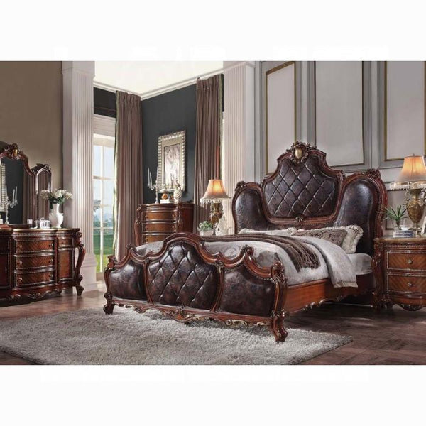 Picardy PU & Cherry Oak California King Bed