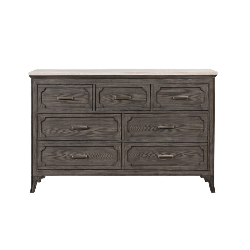 Lisbon Marble Top Dresser-Gray