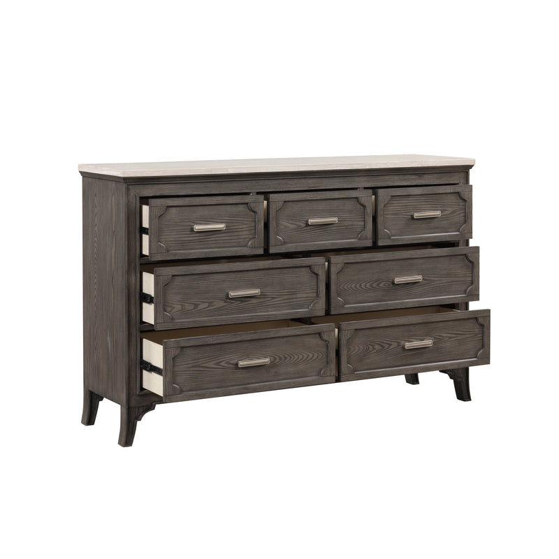 Lisbon Marble Top Dresser-Gray