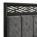Obsidian 5/0 Q Headboard, Footboard & Slats-Black