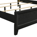 Obsidian 5/0 Q Headboard, Footboard & Slats-Black
