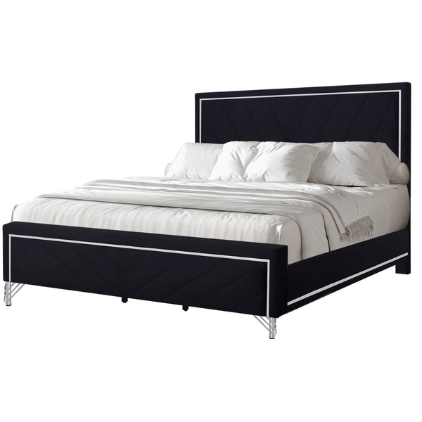 Ava 6/0 Wk Headboard, Footboard & Slat Kit-Ebony
