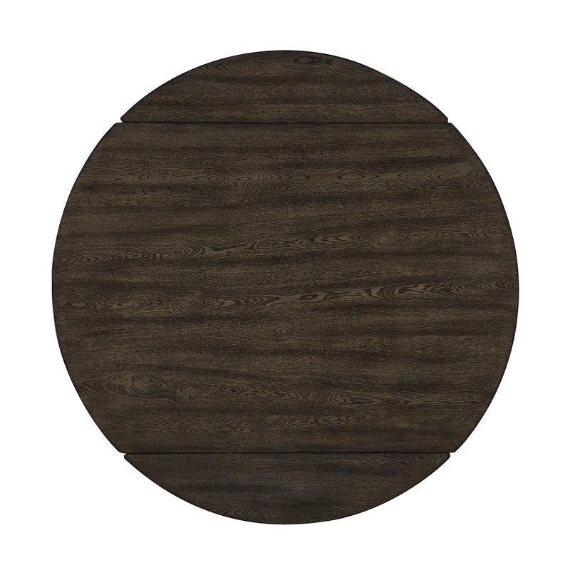 Rex 65" Round Table With Self Storing Leaves-Walnut