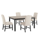 Daphne 5 Pc Natural 60" Dining Set W/Natural Chairs