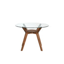 Oscar Dining Table Base For Glass Top Table-Walnut