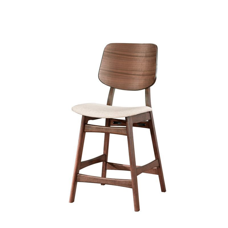 Oscar Counter Chair With Natural Cushion-Walnut