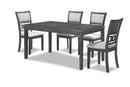 Gia 5 Pc 60" Dining Table & 4 Chairs-Gray