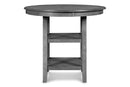 Gia 5 Pc 42" Round Counter Dining Table & 4 Chairs-Gray