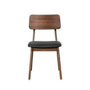 Thea Wood Back Side Chair W/Black Seat (2 Per Carton)-Walnut