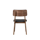 Thea Wood Back Side Chair W/Black Seat (2 Per Carton)-Walnut