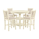 Amy 5 Pc 42" Round Counter Table Set-Bisque