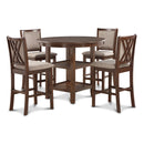 Amy 5 Pc 42" Round Counter Dining Set-Cherry
