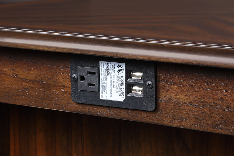 Amy 5 Pc 60" Counter Storage Table+Chairs-Brown Cherry