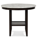 Celeste 42" Round Counter Table-Espresso/Faux Marble