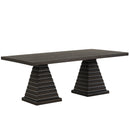Plateau Rectangle Table Pedestal Base-Rustic Espresso