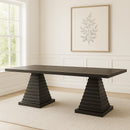 Plateau Rectangle Table Pedestal Base-Rustic Espresso