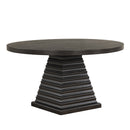 Plateau Round Table Pedestal Base Top-Rustic Espresso