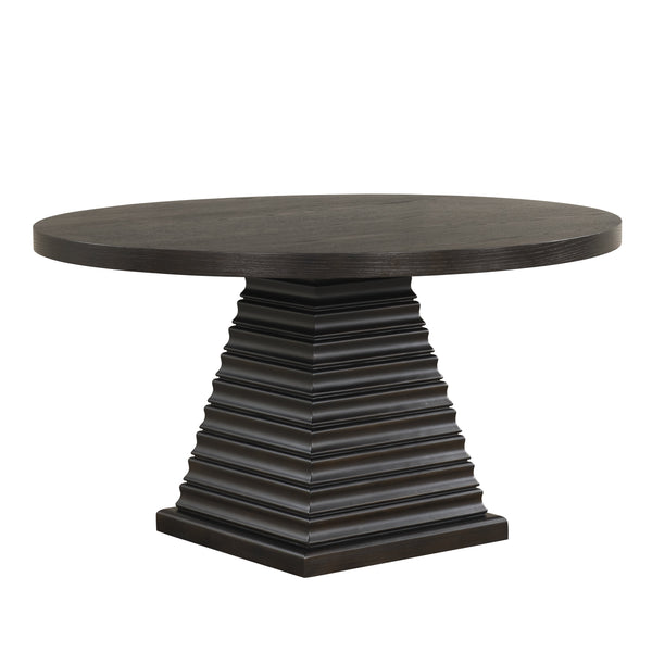 Plateau Round Table Pedestal Base Top-Rustic Espresso