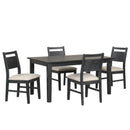 Sable Crest 5 Piece Rectangle Dining Table & 4 Chairs-Black
