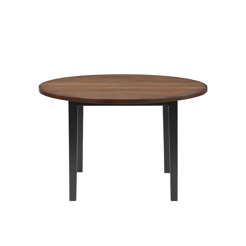 Potomac 48" Round Dining Table & 4 Chairs-Brown/Black