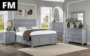 CASTILE Cal.King, E.King, Full, Queen, & Twin Bed, White, Pink, & Grey
