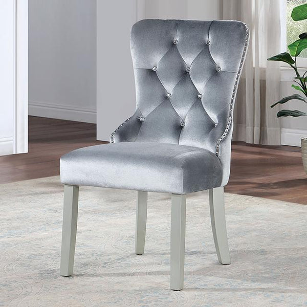 ADALIA Wingback Chair (2/CTN), Silver/Dark Gray image