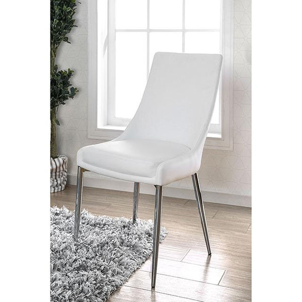 Izzy Silver/White Side Chair, White (2/CTN) image
