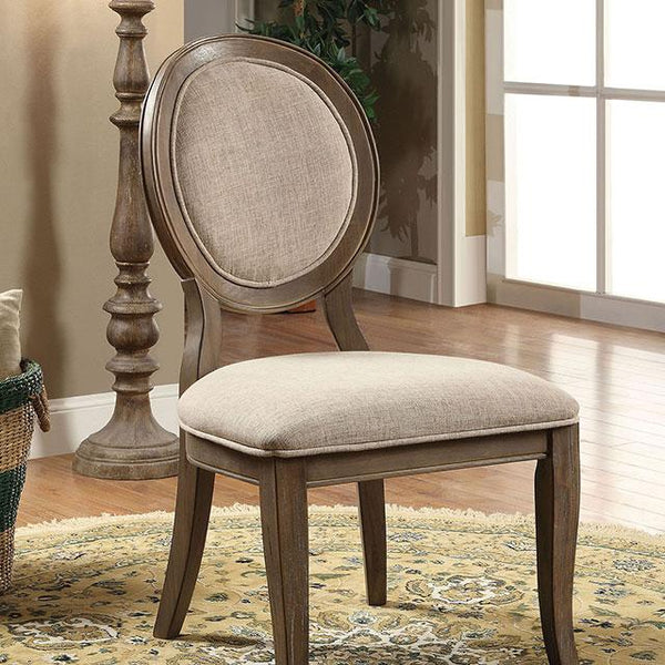 Kathryn Rustic Dark Oak/Beige Side Chair (2/CTN) image