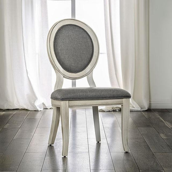 Kathryn Antique White/Gray Side Chair, Antique White (2/CTN) image