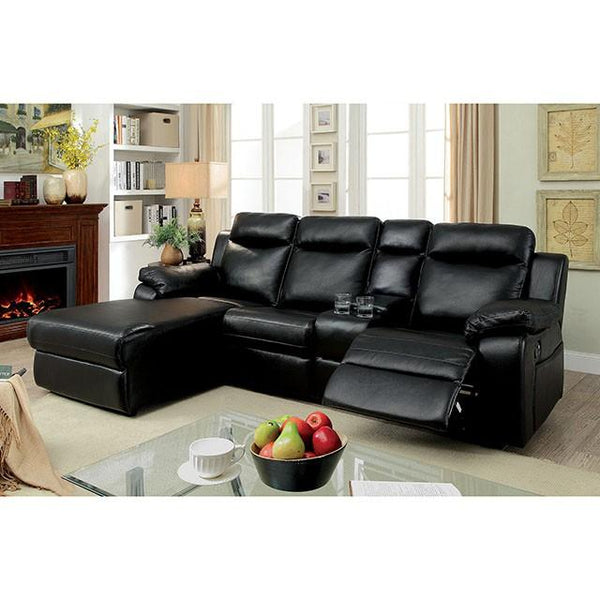 HARDY Black Sectional w/ Console, Black image