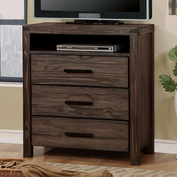 Rexburg Wire-Brushed Rustic Brown Media Chest image