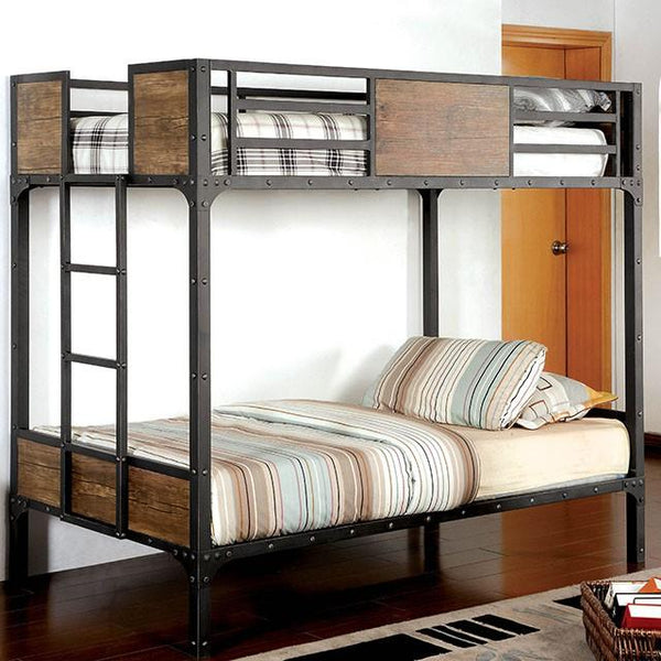 CLAPTON Black Twin/Twin Bunk Bed image