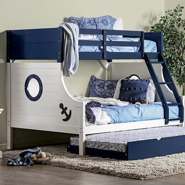 NAUTIA Blue/White Twin/Full Bunk Bed image