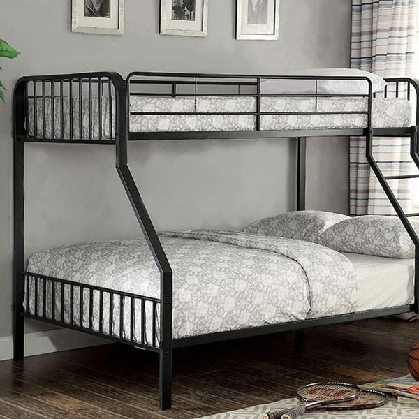 CLEMENT Black Metal Twin/Full Bunk Bed image