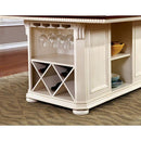 SABRINA Off White/Cherry Counter Ht. Table, Cherry & White