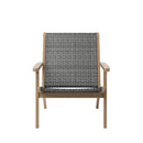Radius Patio Wood And Gray Wicker Side Chair (2 Per Carton)