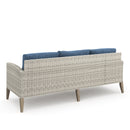 Carezza 5 Pc Set - Sofa, 2 Club Chairs, 2 Stools-Dark Blue