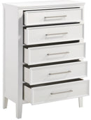 New Classic Furniture Andover 5 Drawer Chest in White