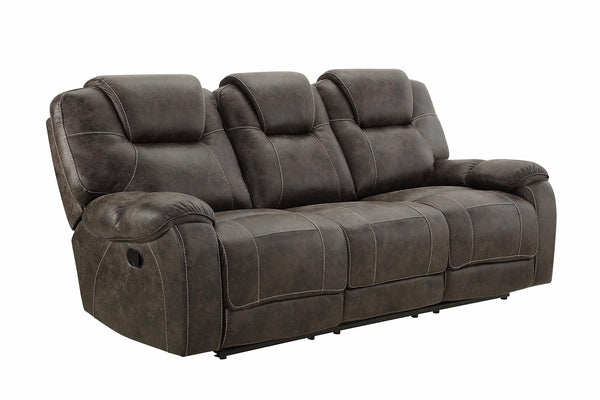 New Classic Furniture Anton Dual Recliner Sofa in Chocolate