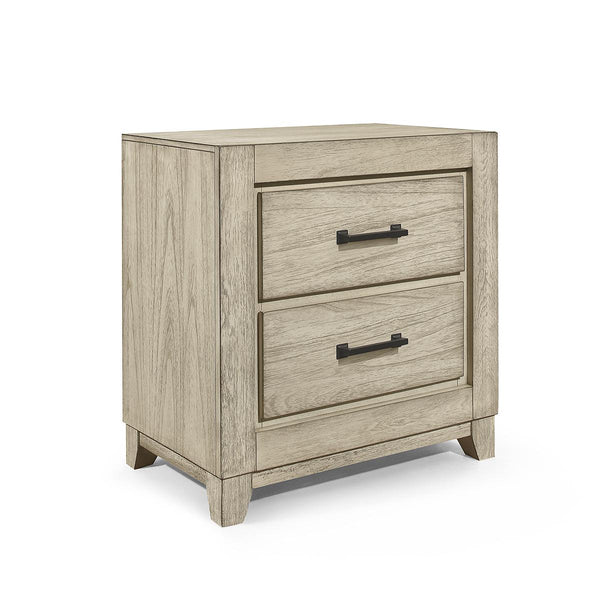 New Classic Furniture Ashland 2 Drawer Nightstand in Rustic White image