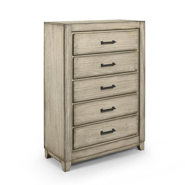 New Classic Furniture Ashland 5 Drawer Chest in Rustic White image